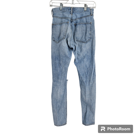Agolde Jeans Blue Jamie High-Rise Distressed Light Wash Skinny Denim Size 23 - Picture 6 of 6
